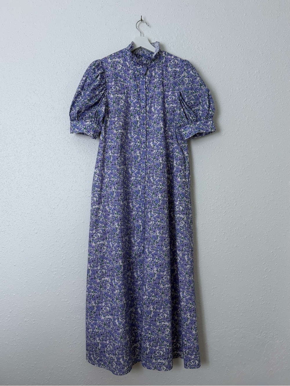 Hyacinth House Purple Poppies Louisa Maxi Dress M Cotton - Picture 7 of 14